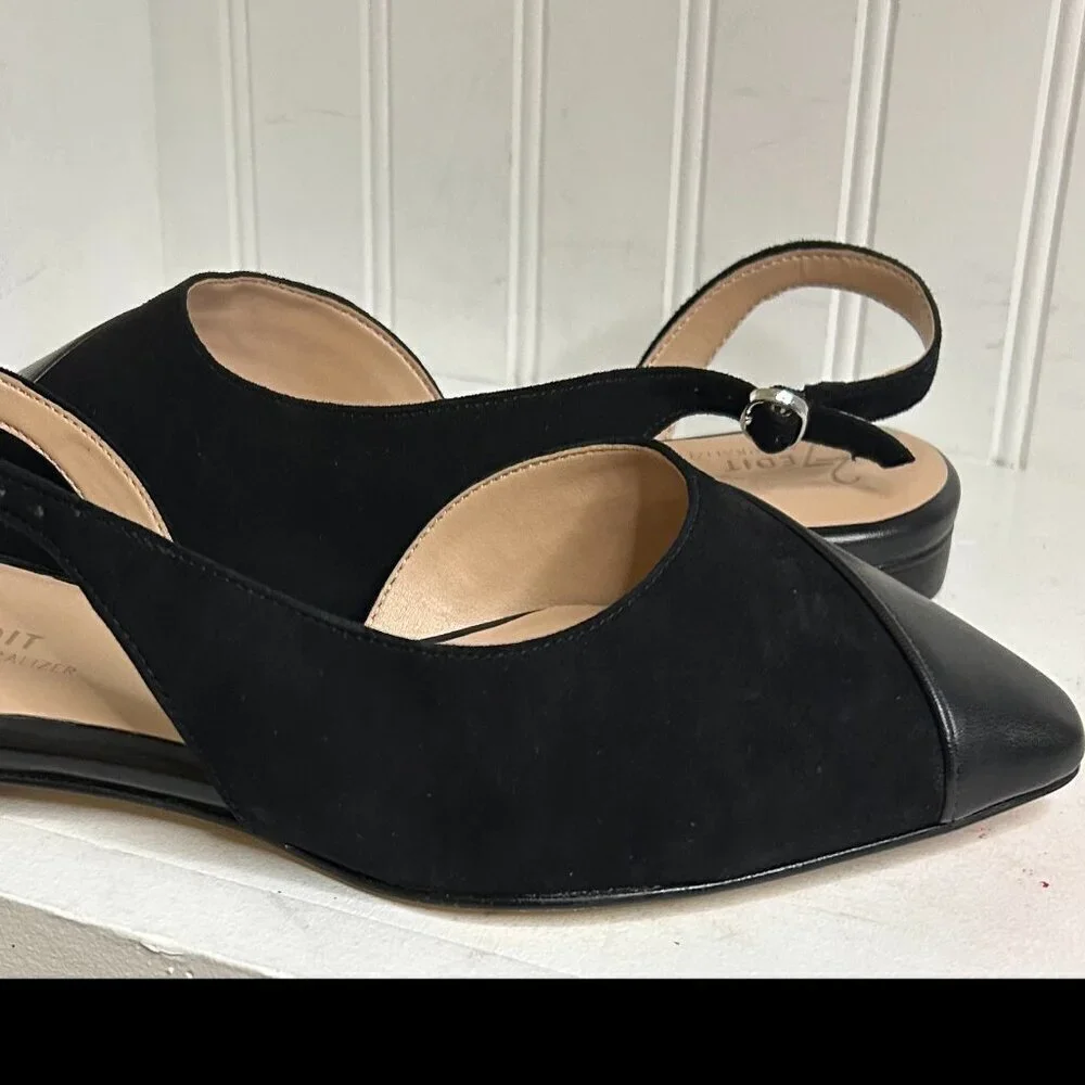 Naturalizer makenna womens comfort insole pointed toe slingbacks in Black Size 9 - Picture 2 of 8